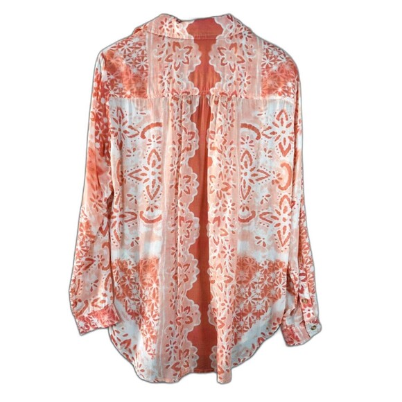 Anthropologie Pilcro Button Down Shirt Top Small Paisley Lightweight Moroccan - Picture 2 of 8